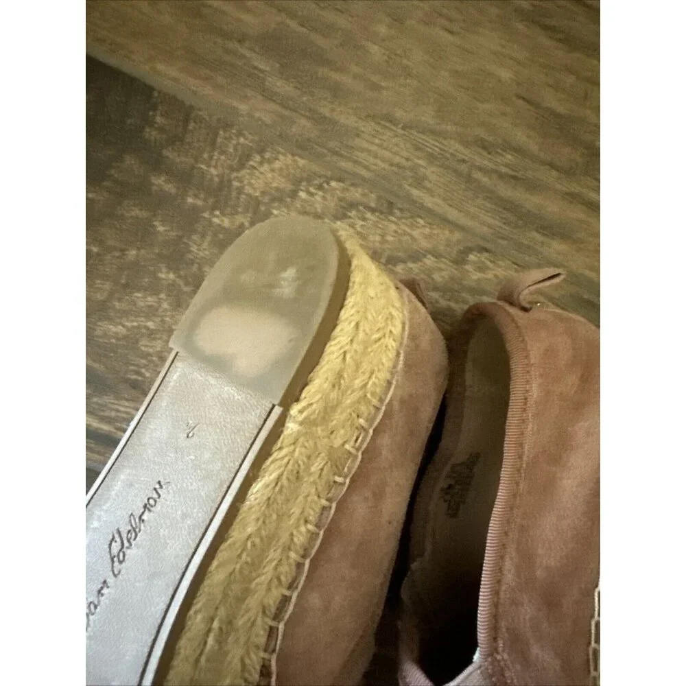 Sam Edelman Size 7.5M Carrin Pink Velvet Espadrille‎ Platform Shoes Comfort